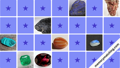 Gemstones Memory Game - match the cards