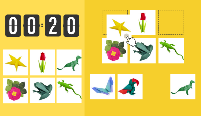 Origami picture matching game